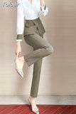 Set Women's Fashion Professional Elegant Business Casual Single Breasted Blazer Clothes Summer Autumn Spring