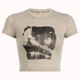 Summer New Style Street Ins Fashion Daily Slim Short T-Shirt Woman-Outfit