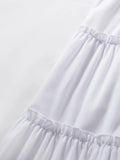 Solid Color Tiered Midi Skirt-Outfit