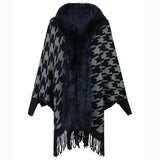 Women Coats & Jackets for Winter Plaid Tassel Thick Warm Knitted Sweater Oversized Capes & Ponchos Autumn Outwear