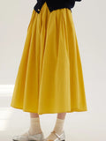 Spring Bright Yellow Dress Long Velvet Cotton Showing Thin And Comfortable Set Of Small Tight Folds Big Umbrella
