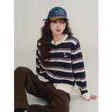 Toloer New Striped Knitted Shirt Small Fragrant Wind Milk Whiry Soft Sweater Cardigan Jacket Women Spring And Autumn Outside The
