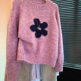 Toloer Girl Knitted Jersey Autumn Winter New Fashion Cut-Down Cute Sweater Top