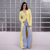 Long Hollow Knitted Coat Women Slim Thin Casual Fashion Party Out Of The Street