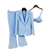 New Blingbling Highlights A Buckle Suit Corset Micro-Tlave Trousers