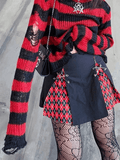 Distressed Striped Crop Sweater-Outfit