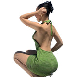 Explosion Women's Vacation Swimwear Sexy Bag With Naked Back Sling Sweater Knitted