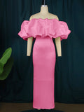 Tector-Bosing Dress Bubble Sleeve Bag-Mast Party Dress Party