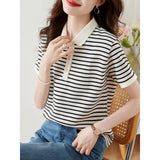 Toloer Polo Collar Top Women's Summer 2025 New Age-Reduced Gas Chic Short-Sleeved T-Shirt Women's Summer