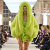 2025 Solid-Color Artificial Fur Coat Female Coat Elegant