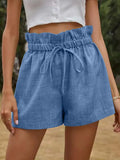 Casual Comfortable Shorts Women 2025 Summer New European Version Of High-Rise Belt Loose Broad Leg Pants