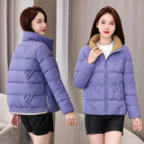 New Autumn And Winter 2024 Free Wash Bright Face Small Fragrant Wind Cotton-Padded Clothes Female Short Small Fashion Slim Warm Coat-Outfit