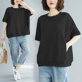 Toloer Size Add Fat Women's Clothing 200 Jin 2024 Summer Loose Large Size Cover Meat Show Thin Jacket Pure Color Round Collar Short Sleeve