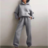 Toloer 2024 Women's Solid Color Casual Fashion Pants And Thick Long-Sleeved Hoodie Hoosuit For
