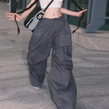 Toloer Retro Rock Hip Hop Sports Loose Slpants Spring / Summer 2023 New Drawrope High Waist-Outfit