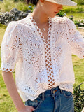 New French White Shirt Short-Sleeved Top Women's Wistr Emptiness Shirt Women's Shirt South Oil Women's