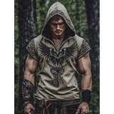 Men's Short-Sleeved Loose Casual Hoodie 3D National Style Digital Printing Short