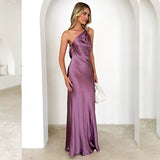 New Trendy Slanted Sling Fashion Showback Party Dress Dress