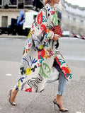 Spring And Autumn Wishebay Long Horn Sleeve Coat Print Loose Wind Coat