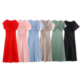 2025 Women's High-End V-Neck Silk Tense Simoufry