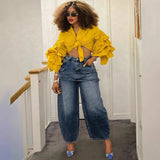 Women's Ins Style Street Big Pocket Wide Leg Pants Loose Hanging