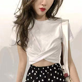 Toloer T-Shirt Women 2024 Summer Korean Version Of The New Loose Students Pure Color Short Slim Jacket Women's