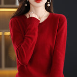 Toloer Women's Fall / Winter 2023 New Loose Knit Women's Top With A Sweater Soft Waxy Sweater-Outfit