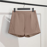 Toloer White Suit Shorts Female Black Summer Thin 2024 New Loose High-Waist A-Line Casual Wide-Leg Hot Pants-Outfit