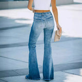 Micro-Horn Jeans Autumn And Winter Dress New High-Waist Lysic Repair Micro-Trumpet Trousers Retro