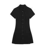 Spring Shirt Style Lapel Mini Dress 2674870-Outfit
