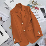 Toloer Suit Jacket Female Korean Joker 2024 Spring And Autumn New Korean Version Temperament Casual Metal Buckle Small Suit Female-Outfit