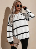 Spring Striped Pullover Loose