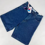 Fashionable Fashion Brand Printed Denim Shorts Men's High Street Casual Wide-Legged Five-Cent Pants-Outfit