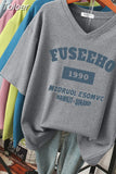 100% Cotton M-6XL T Shirt Letter Print 90S Tshirt Short Sleeve Women's Top Summer Couple O Neck Oversized T