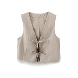 2025 New Women's Fashion Beaded Bow Vest + Pants Fashion Women's