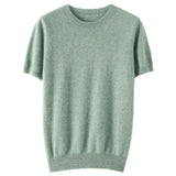 Toloer Spring Knit Sweater Women's T-Shirt Sweater Women's Short Sleeve V Collar Women Bottom Sweater Woolen Sweater Batch Hair-Outfit
