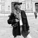 Ardm Za 2020 Coat Women Fashion With Pockets Loose Tweed Jacket Coat Vintage Long Sleeve Button-up Veste Female Outerwear