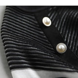 Women's Striped Round Neck Button Pullover Gauze Solid Short Sleeve T-shirt Casual Office Lady Vintage Knitted Tops-Outfit