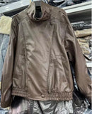 Feng 2025 New Fashion Temperament Women's Lychee Leather Jacket
