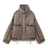New Casual Loose-Fitting Lingidical Collar Long-Sleeved Cotton Jacket