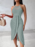 Women's New 2025 Spring And Summer Hip Hop Street Man Skirt Hanging Neck Sleeveless Irregular Dress Dress