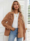 Plaid Print Coat Women Winter Long Sleeve Turndowm Collar Single Breasted Pocket Slim Woolen Blazer Casual Loose Warm Jacket