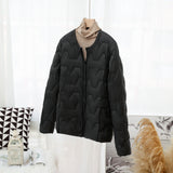 Autumn Winter New Round Collar Light White Duck Velvet Female Short Money Inside Outside Wear Warm Light Down Jacket Coat Tide-Outfit