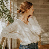 Fancy Knitting Jumper Winter Female V-neck Long Sleeve Single Breasted Elegant Cardigan Retro Casual Ladies Chic Sweater