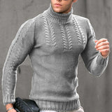 Toloer And Winter New Men's Sweater Men's Turtleneck Flower Long Sleeve Sweater Warm Head Sweater
