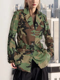 Toloer 2024 New Street Hipster Camouflage Print Blazer Women's Waist Show Slim Long-Sleeved Suit Jacket-Outfit