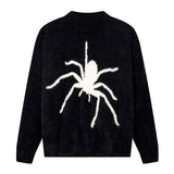 Spider Print Loose Sweater-Outfit