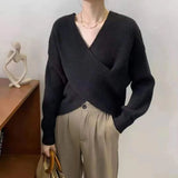 Autumn And Winter Korean Version Of Personality, Foreign Style, Fashion, Pure Color, Cross Bat Sleeves, Sweaters And Women's Wear-Outfit