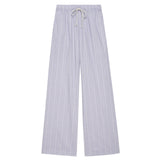 Women Y2K Aesthetic Wide-Leg Pants Stripe Drawstring High Elastic Waist Trousers Spring Fall Retro Sweatpants Bottoms-Outfit