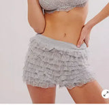 Sexy Beach Hot Pants Lotus Side Wave Solid-Colored Lolita Low-Rise Shorts Skirt